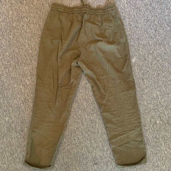 J. CREW FACTORY OLIVE GREEN LINEN DRAWSTRING STRAIGHT ANKLE PANTS - SIZE… - Picture 6 of 14